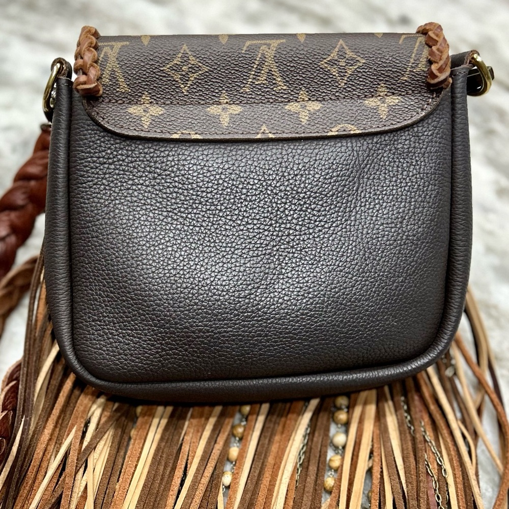Vintage Boho Louis Vuitton Customized Chocolate Monogram Bag - Picture 14 of 16